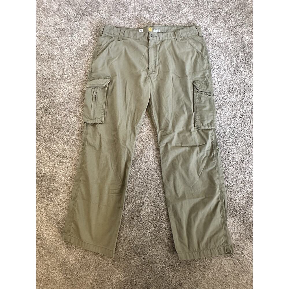 Carhartt Force Ripstop Cargo Pants Mens 42x32 Green Relaxed Fit Workwear Utility